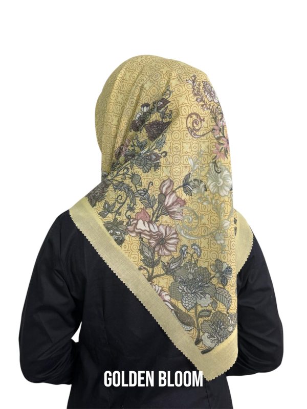 Hijab Segiempat Motif Golden Bloom - Image 2