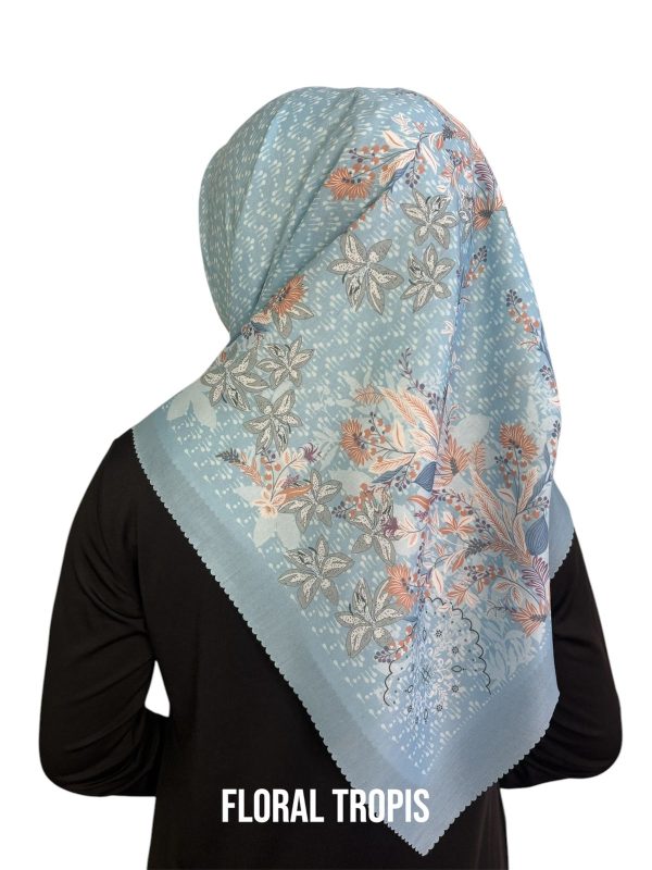 Hijab Segiempat Motif Floral Tropis - Image 2