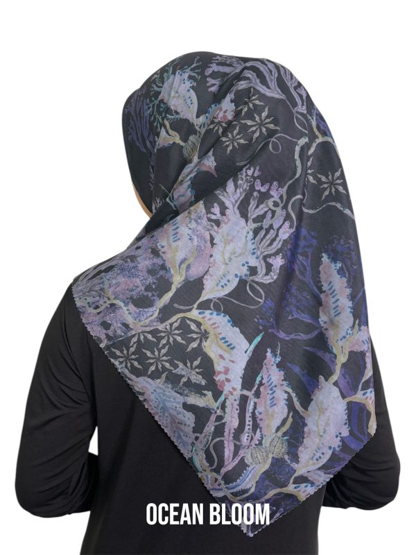 Segiempat Hijab Motif Ocean Bloom - Image 3