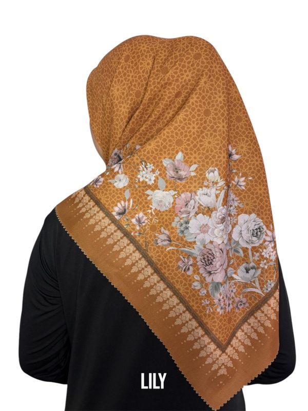 Hijab Segiempat Motif Lily - Image 2