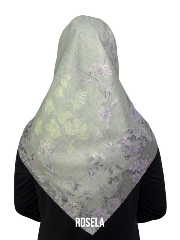 Hijab Segiempat Motif Rosela