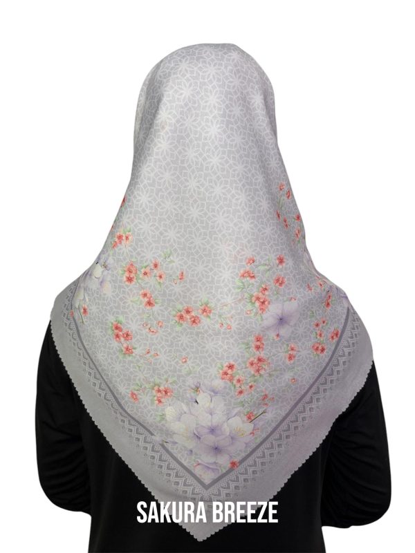Hijab Segiempat Motif Sakura Breeze
