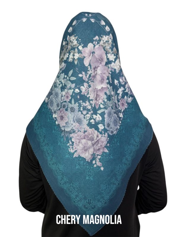 Hijab Segiempat Motif Chery Magnolia