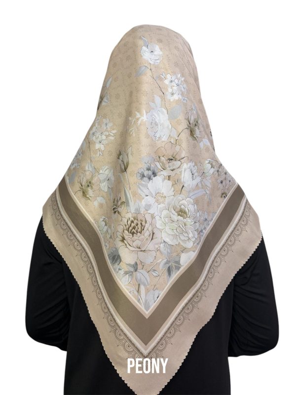 Hijab Segiempat Motif Peony - Image 6