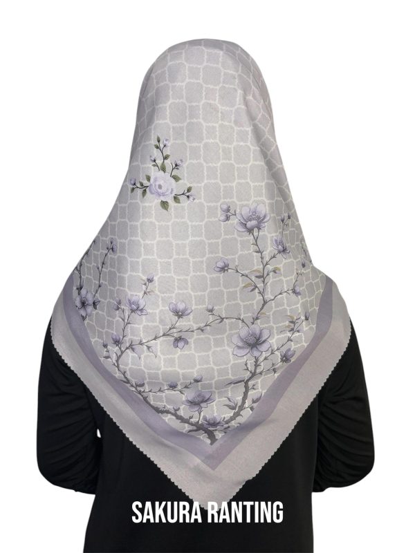 Hijab Segiempat Motif Sakura Ranting - Image 3