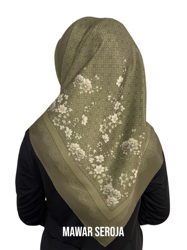 Hijab Segiempat Motif Mawar Seroja - Image 8