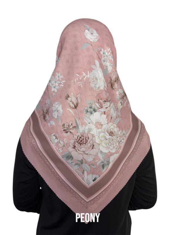 Hijab Segiempat Motif Peony - Image 9