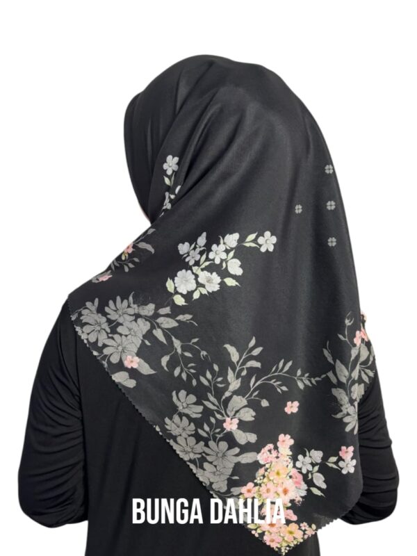 Hijab Segiempat Motif Bunga Dahlia - Image 2