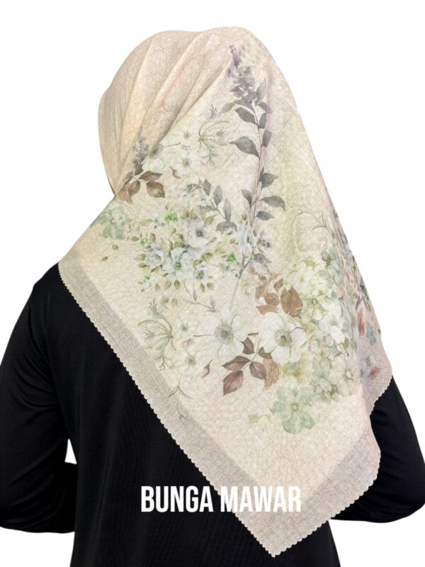Segiempat Hijab Motif Bunga Mawar - Image 5