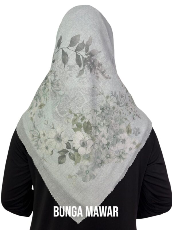 Segiempat Hijab Motif Bunga Mawar - Image 12
