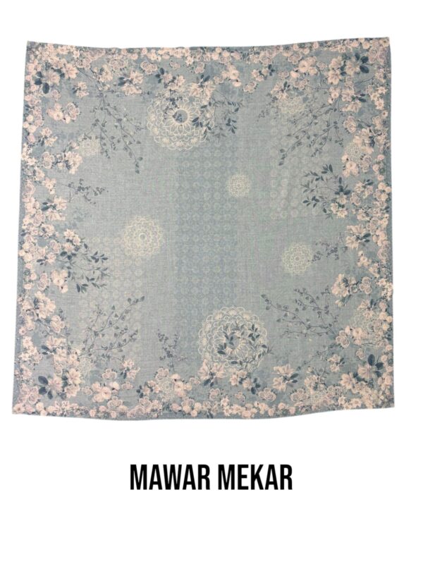 Hijab Segiempat Motif Mawar Mekar - Image 13
