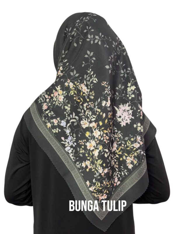 Hijab Segiempat Motif Bunga Tulip - Image 2